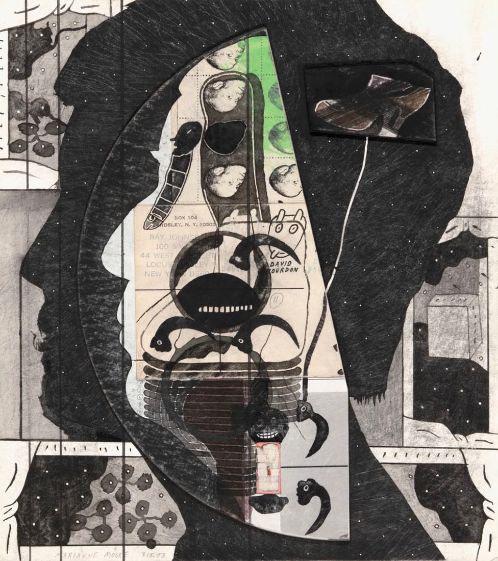 Ray Johnson (American, 1927-1995) Print: Ray Johnson (American, 1927-1995) Print. "1993". 9.00 x 10.50 inches. Please be aware that all lots in our auctions are sold "AS IS," in accordance with the Terms & Conditions of the Auction. All "dat