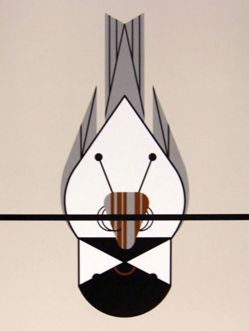 Charley Harper (American, 1922-2007) Lithograph: Charley Harper (American, 1922-2007) Lithograph. Chickadee Calisthenics, "2005". 8.00 x 10.00 inches. Please be aware that all lots in our auctions are sold "AS IS," in accordance with the Terms & Con