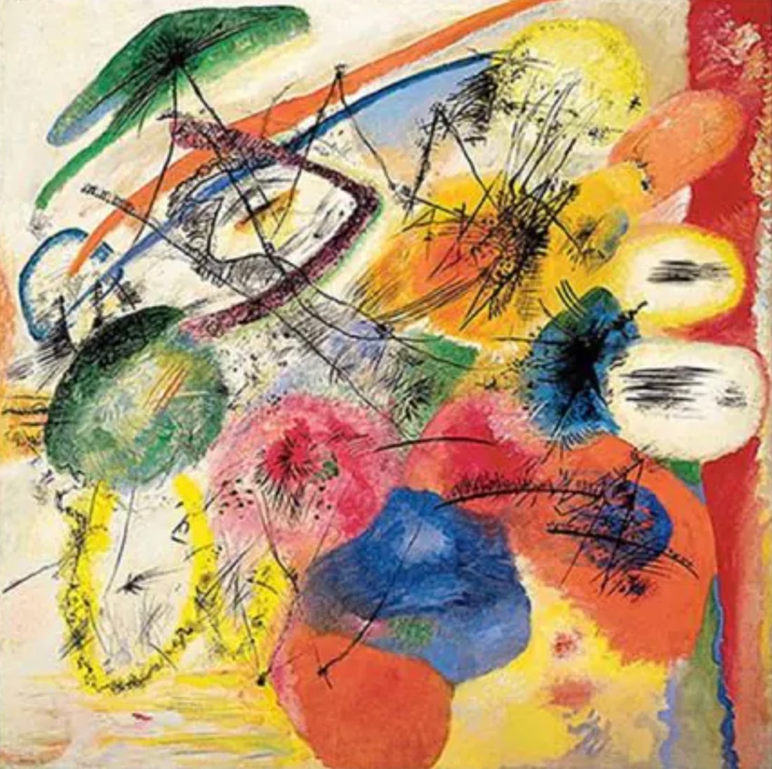 Wassily Kandinsky (Russian, 1866-1944) Print: Wassily Kandinsky (Russian, 1866-1944) Print. Black Lines, "1913". 21.50 x 21.00 inches. Please be aware that all lots in our auctions are sold "AS IS," in accordance with the Terms & Conditions of th