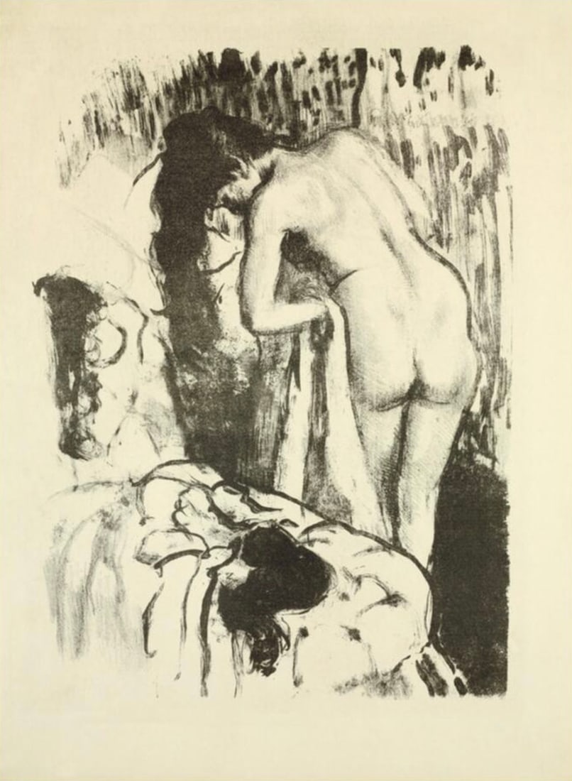 Edgar Degas (French, 1834-1917) Print: Edgar Degas (French, 1834-1917) Print. Nude Woman, Standing, Drying Herself, "1890". 18.75 x 25.50 inches. Please be aware that all lots in our auctions are sold "AS IS," in accordance with the Terms