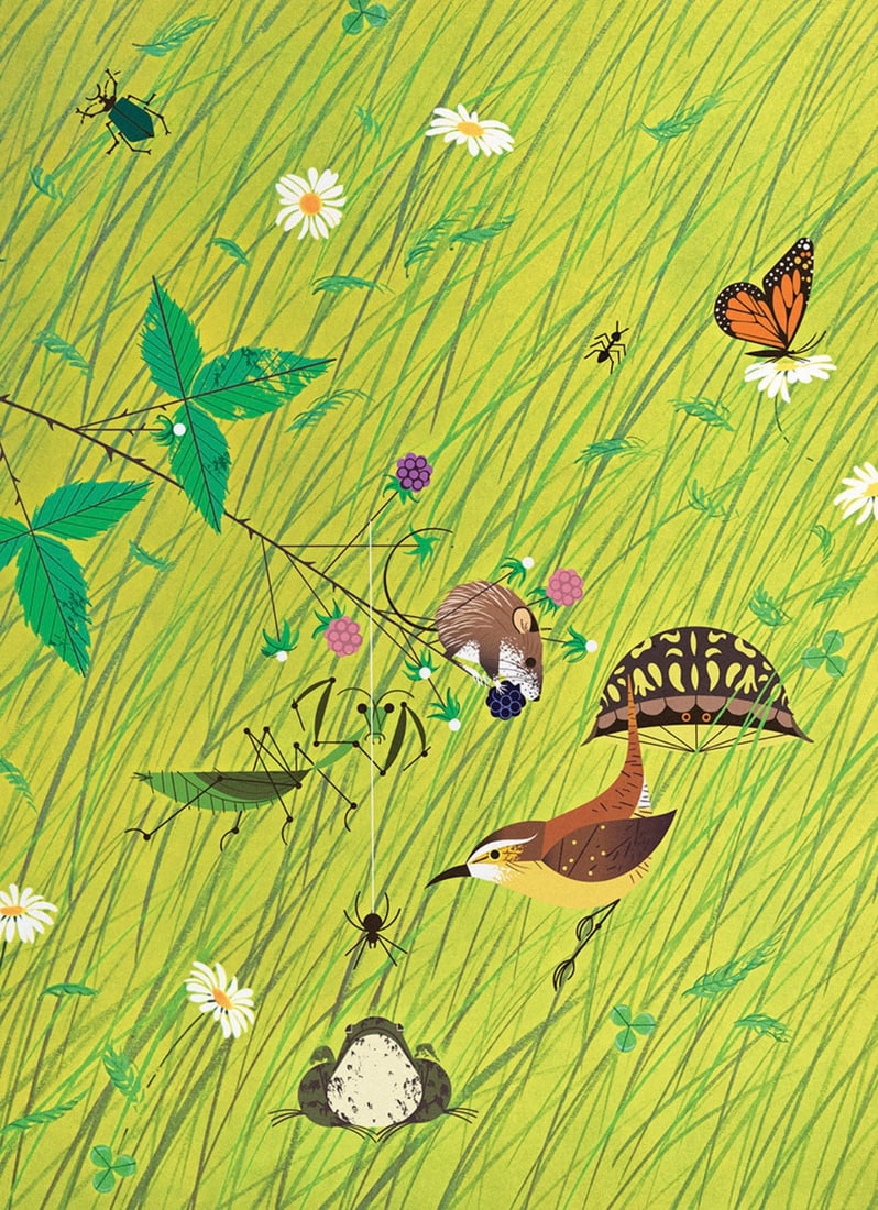 Charley Harper (American, 1922-2007) Lithograph: Charley Harper (American, 1922-2007) Lithograph. Meadow Medley, "2022". 8.00 x 11.00 inches. Please be aware that all lots in our auctions are sold "AS IS," in accordance with the Terms & Conditions o