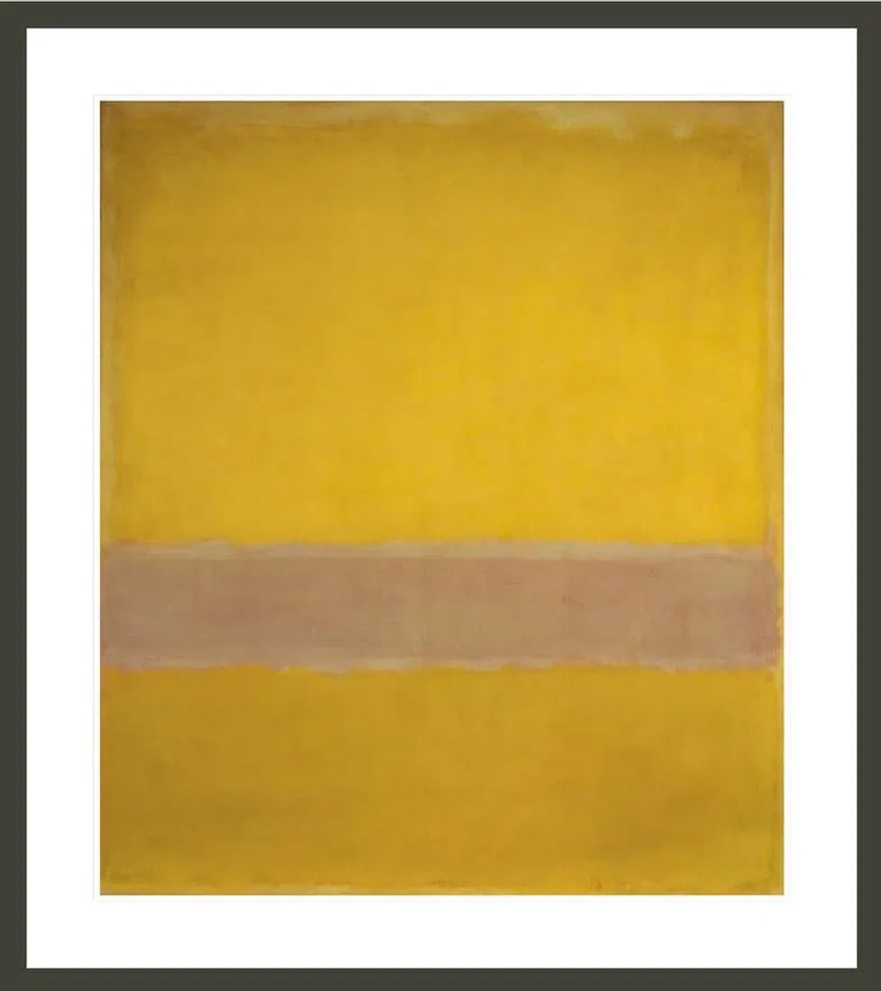 Mark Rothko (American, 1903-1970) Print: Mark Rothko (American, 1903-1970) Print. Yellow, "1955". 25.65 x 30.00 (sight), 33.25 x 37.50 (framed) inches. Please be aware that all lots in our auctions are sold "AS IS," in accordance with the Te