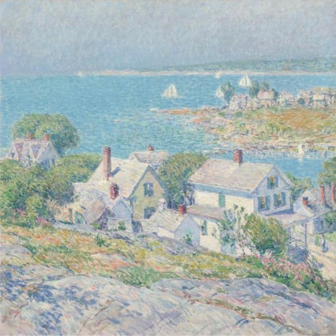 Childe Hassam (American, 1859-1935) Print: Childe Hassam (American, 1859-1935) Print. New England Headlands, "1899". 22.00 x 23.00 inches. Please be aware that all lots in our auctions are sold "AS IS," in accordance with the Terms & Condition