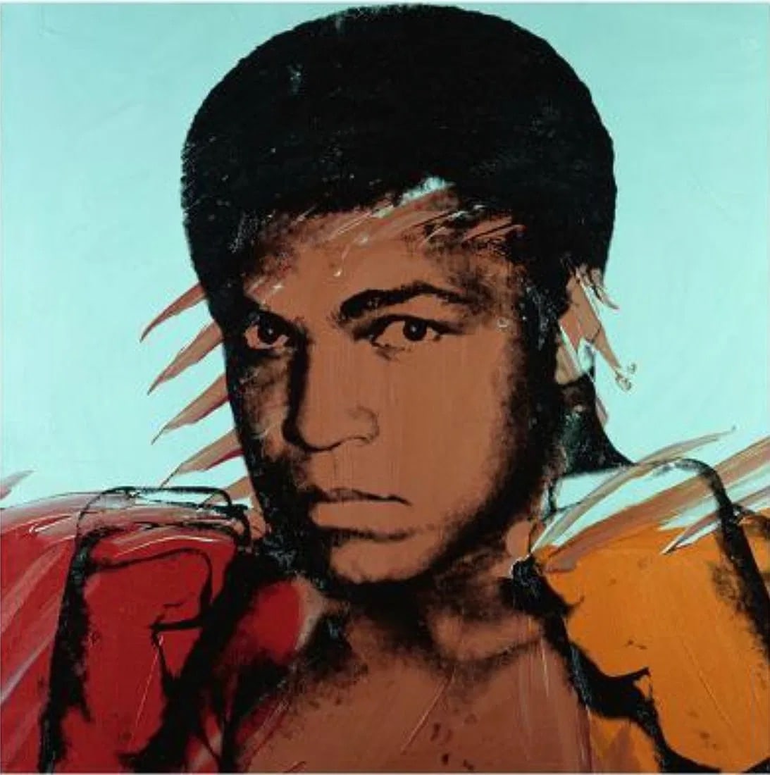 Andy Warhol (American, 1928-1987) Print: Andy Warhol (American, 1928-1987). Muhammad Ali, "1977" Print. 24.00 x 29.75 inches. Bonded to fabric. Please be aware that all lots in our auctions are sold "AS IS," in accordance with the Terms & Co