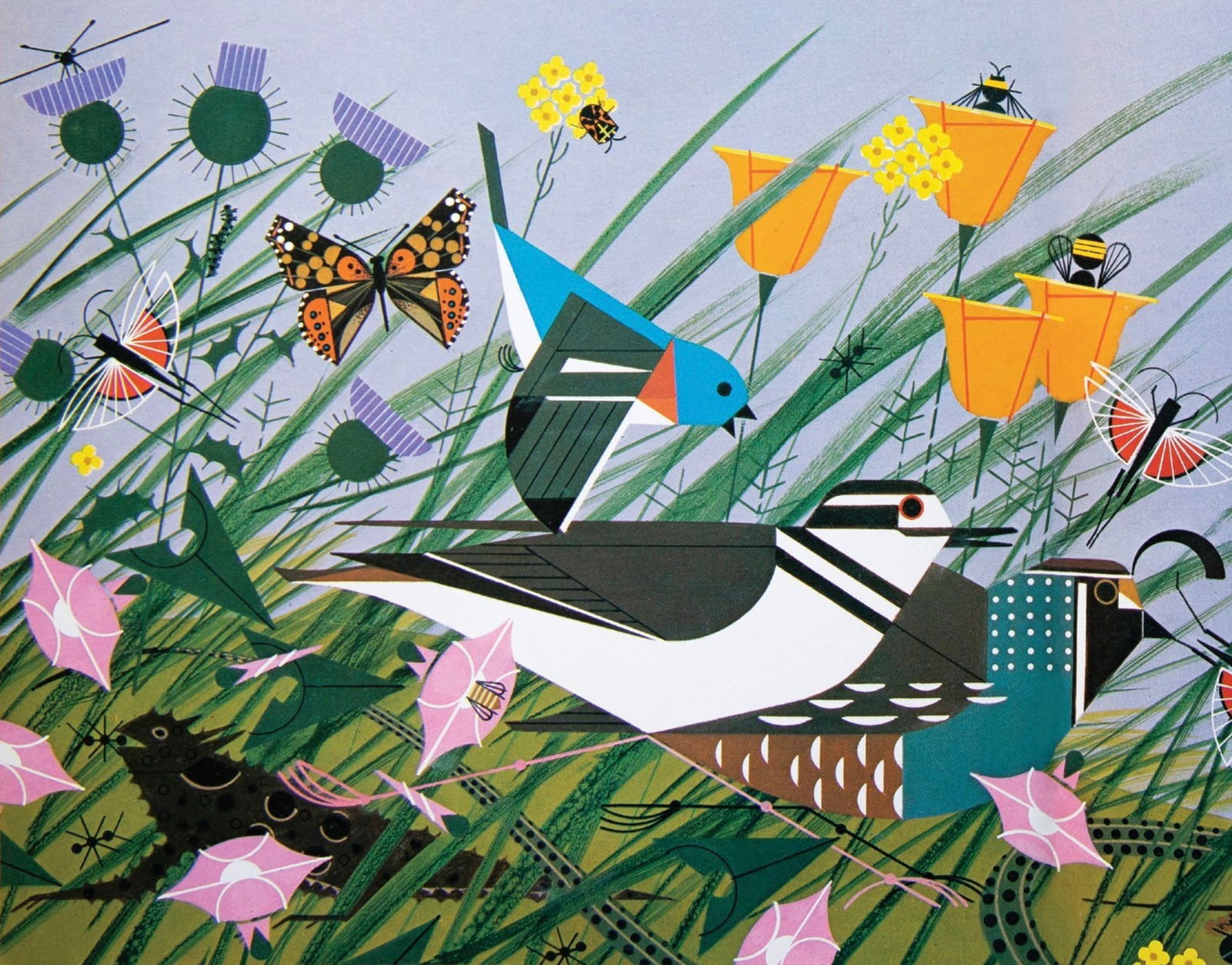 Charley Harper (American, 1922-2007) Lithograph: Charley Harper (American, 1922-2007) Lithograph. Once There Was a Field, "1974". 10.50 x 8.25 inches. Please be aware that all lots in our auctions are sold "AS IS," in accordance with the Terms & Con