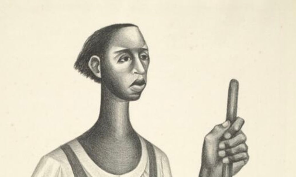 Elizabeth Catlett (American-Mexican, 1915-2012) Print: Elizabeth Catlett (American-Mexican, 1915-2012) Print. Domestic Worker, "1946". 19.45 x 24.00 inches. Bonded to fabric. Please be aware that all lots in our auctions are sold "AS IS," in accordance wi