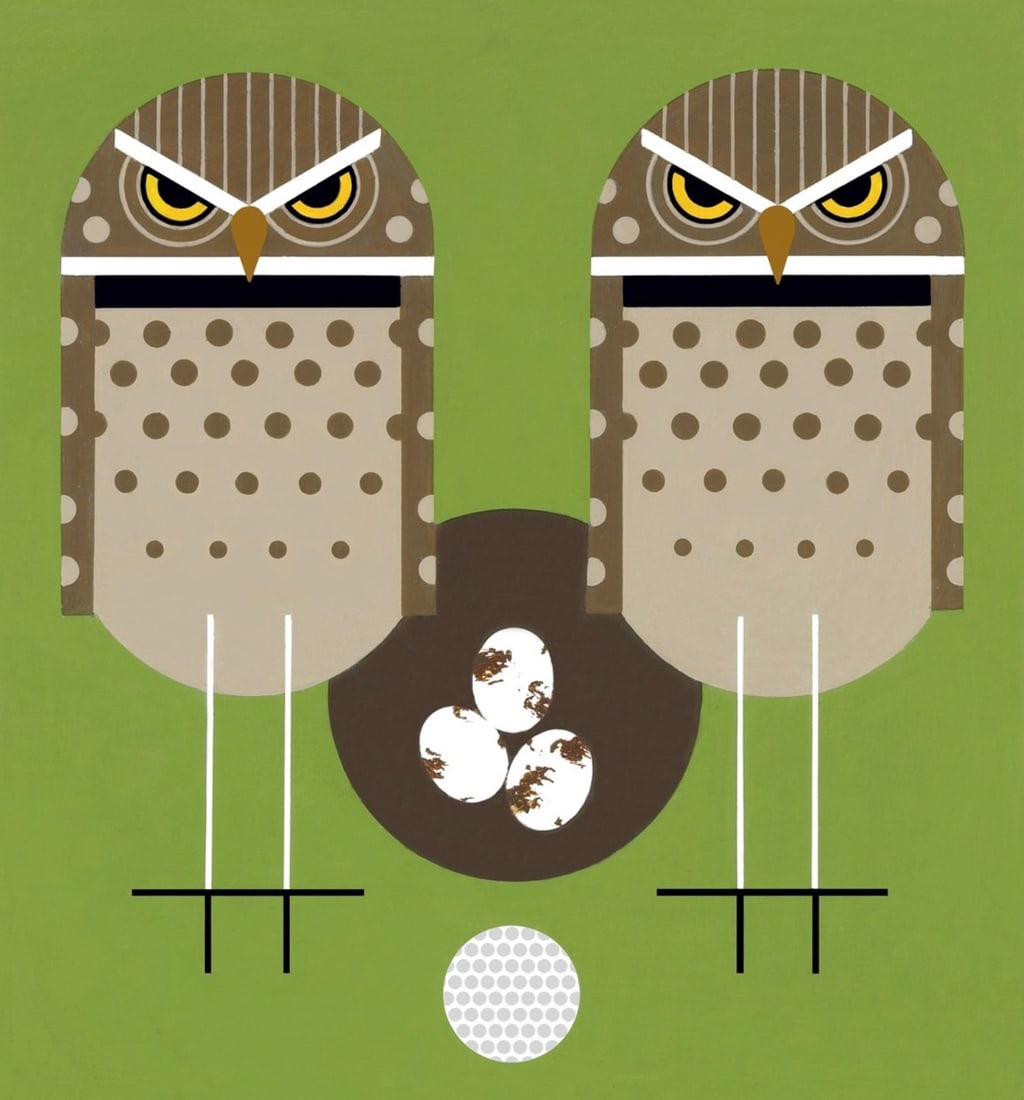 Charley Harper (American, 1922-2007) Lithograph: Charley Harper (American, 1922-2007) Lithograph. "Birdie'", "2000". 9.00 x 9.00. Please be aware that all lots in our auctions are sold "AS IS," in accordance with the Terms & Conditions of the Auctio