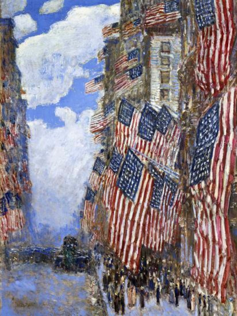 Childe Hassam (American, 1859-1935) Print: Childe Hassam (American, 1859-1935) Print. The Fourth of July, "1916". 28.50 x 39.75 inches. Please be aware that all lots in our auctions are sold "AS IS," in accordance with the Terms & Conditions o