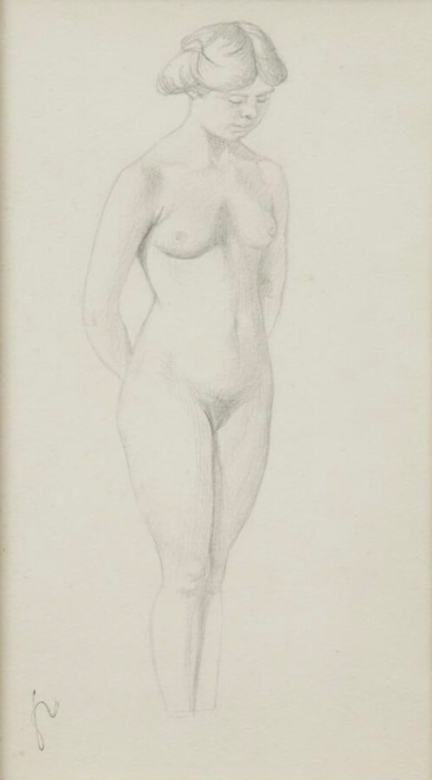 Felix Vallotton (Swiss-French, 1865-1925) Print: Felix Vallotton (Swiss-French, 1865-1925) Print. Nude, "1900". Bonded to fabric. 14.00 x 24.65 inches. Please be aware that all lots in our auctions are sold "AS IS," in accordance with the Terms & Co