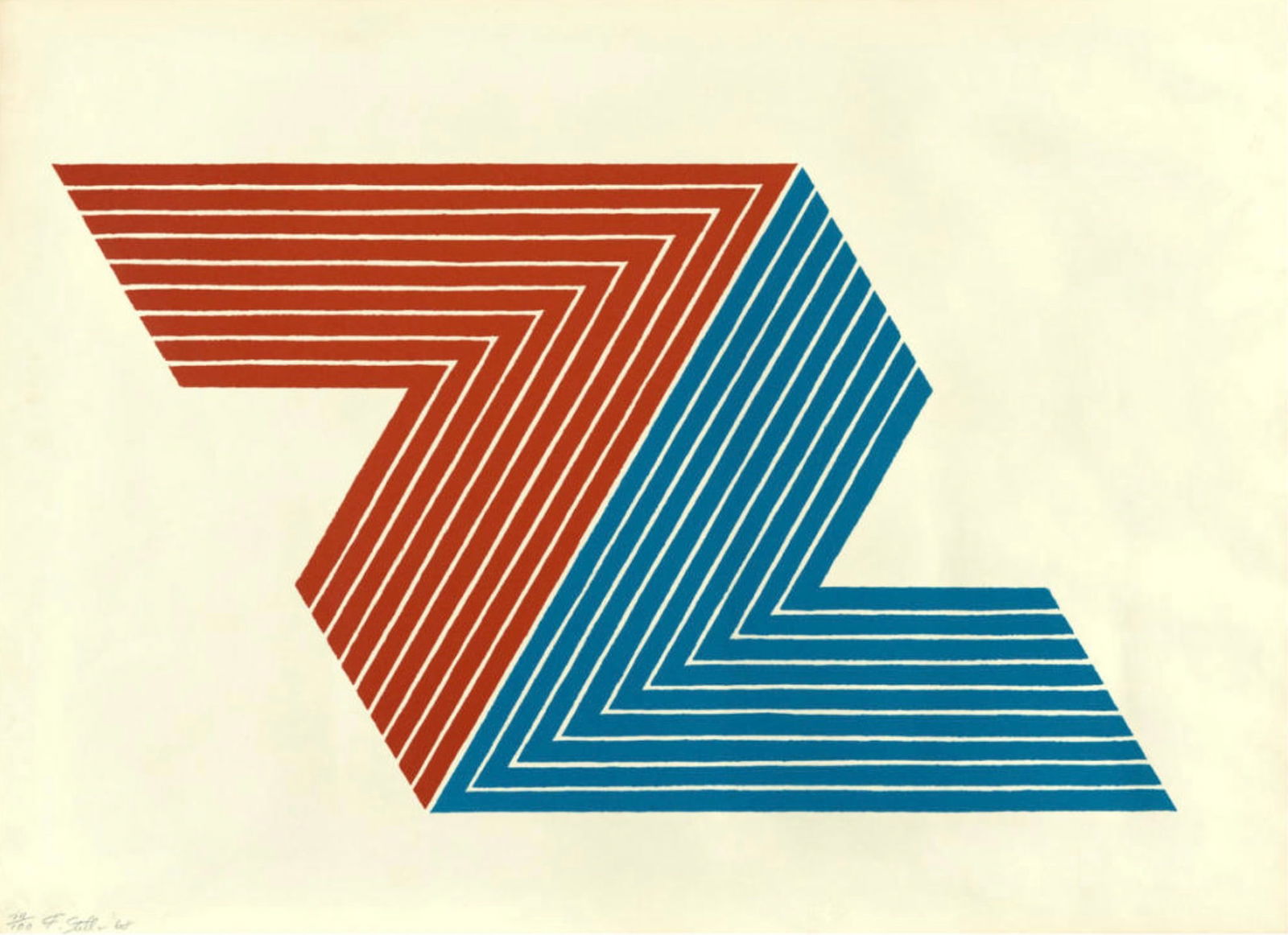 Frank Stella (American, 1936-2024) Print: Frank Stella (American, 1936-2024) Print. Itata, "1968". 21.50 x 15.50 inches. Bonded to fabric. Please be aware that all lots in our auctions are sold "AS IS," in accordance with the Terms & Conditio