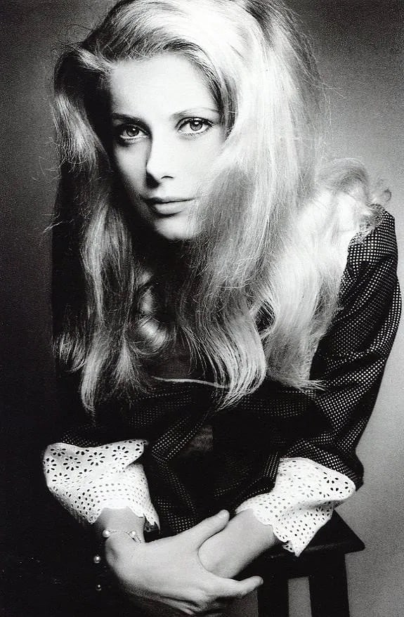 Jeanloup Sieff (French, 1933-2000) Print: Jeanloup Sieff (French, 1933-2000) Print. Catherine Deneuve, "1965". Printed in 1982, France. 6.00 x 9.00 inches. Please be aware that all lots in our auctions are sold "AS IS," in accordance with the