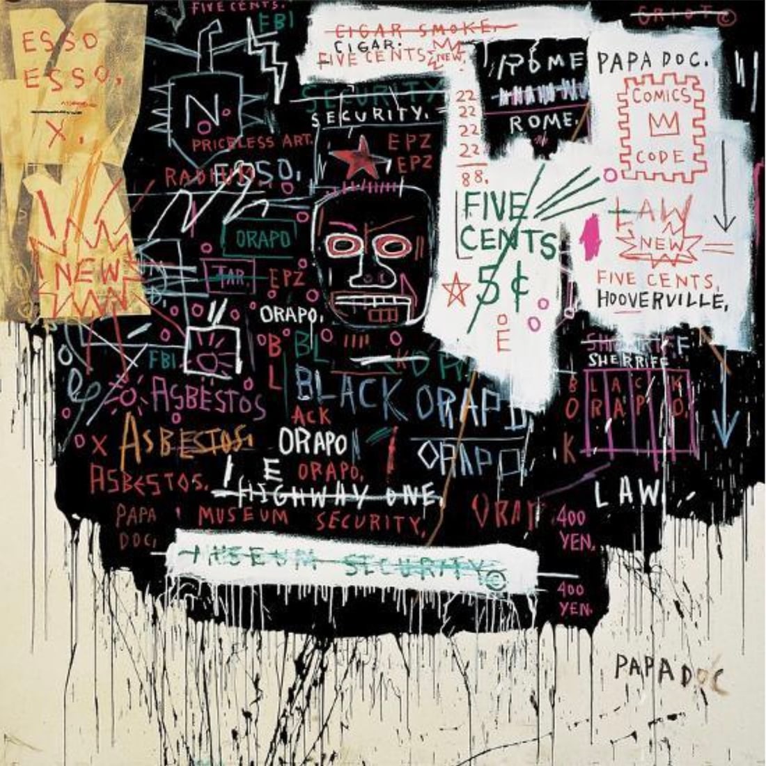 Jean-Michel Basquiat (American, 1960-1988) Print: Jean-Michel Basquiat (American, 1960-1988) Print. Broadway Meltdown, "1983". 23.00 x 23.50 inches. Please be aware that all lots in our auctions are sold "AS IS," in accordance with the Terms & Condit