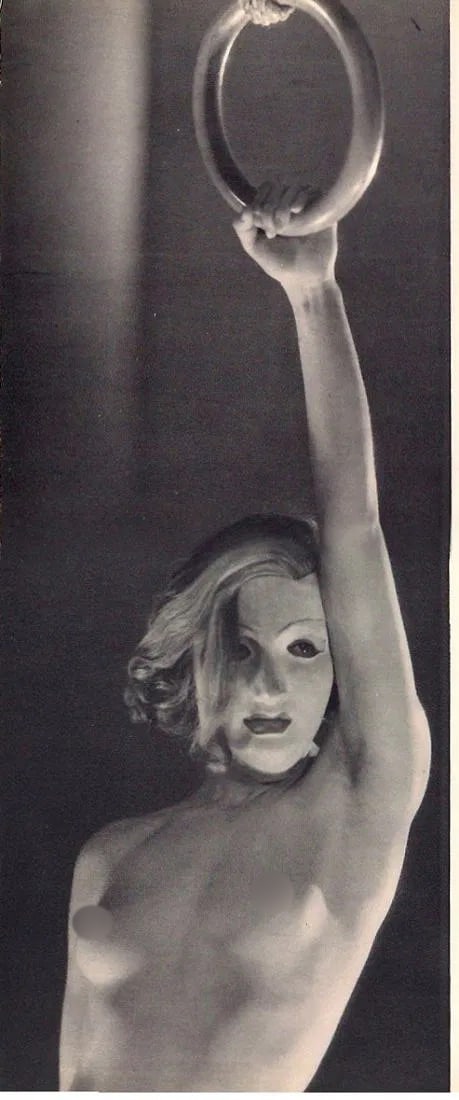 Dora Maar (French, 1907-1997) Print: Dora Maar (French, 1907-1997) Print. Pierre Kefer (French). Assia in Mask. Printed in 1935, France. 5.00 x 11.50 inches. Please be aware that all lots in our auctions are sold "AS IS," in accordance w