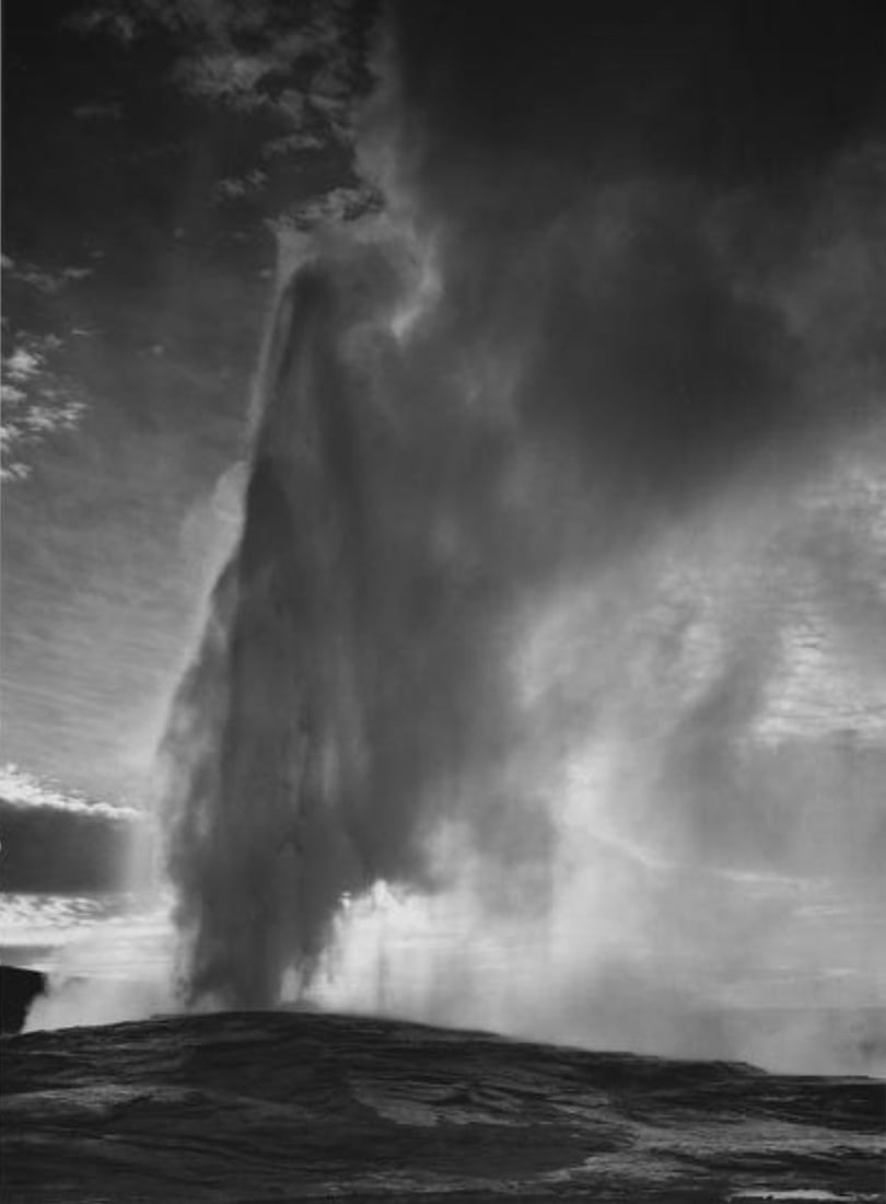 Ansel Adams (American, 1902-1984) Print: Ansel Adams (American, 1902-1984) Print. Old Faithful Geyser, Yellowstone National Park Print. 11.50 x 15.75 inches. Please be aware that all lots in our auctions are sold "AS IS," in accordance with
