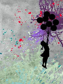 Flying Balloon Girl Print: Flying Balloon Girl Print. Banksy. 28.50 x 39.00 inches. Please be aware that all lots in our auctions are sold "AS IS," in accordance with the Terms & Conditions of the Auction. All "dates" inside qu