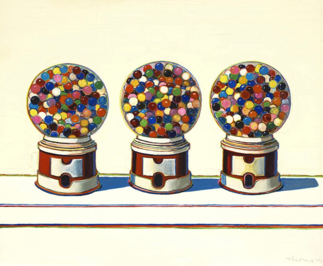 Wayne Thiebaud (American, 1920-2021) Print: Wayne Thiebaud (American, 1920-2021) Print. Three Machines, "1963". 38.50 x 31.00 inches. Please be aware that all lots in our auctions are sold "AS IS," in accordance with the Terms & Conditions of t