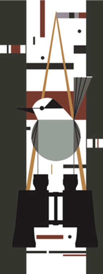 Charley Harper (American, 1922-2007) Lithograph: Charley Harper (American, 1922-2007) Lithograph. "Who's Watching Whom?", "2007". 7.00 x 16.00. Please be aware that all lots in our auctions are sold "AS IS," in accordance with the Terms & Conditions