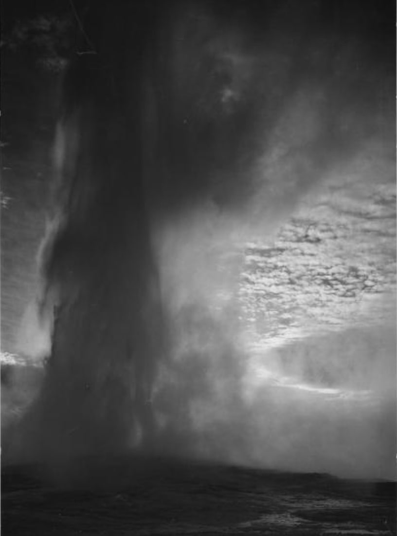 Ansel Adams (American, 1902-1984) Print: Ansel Adams (American, 1902-1984) Print. Old Faithful Geyser, Yellowstone National Park Print. 17.00 x 23.50 inches. Please be aware that all lots in our auctions are sold "AS IS," in accordance with