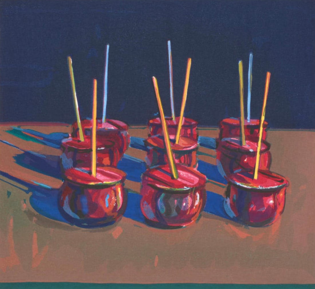 Wayne Thiebaud (American, 1920-2021) Print: William Bradford (American, 1823-1892) Print. Candy Apples, "1987". 21.00 x 20.00 inches. Please be aware that all lots in our auctions are sold "AS IS," in accordance with the Terms & Conditions of t