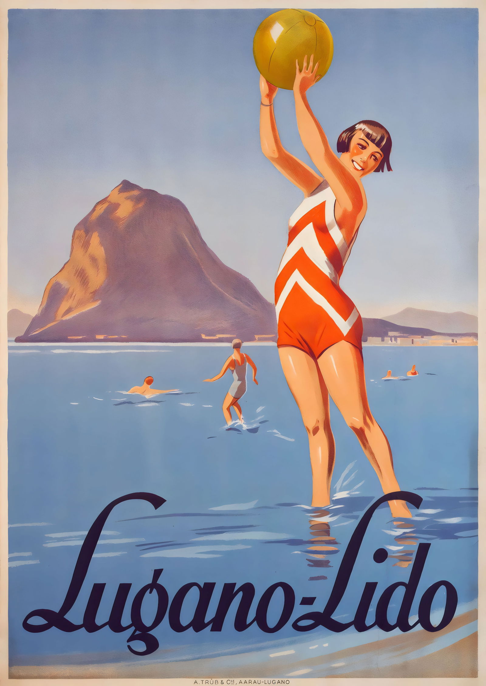 Beach Poster: Beach Poster. Bonded to fabric. Medium Size. Please be aware that all lots in our auctions are sold "AS IS," in accordance with the Terms & Conditions of the Auction. All "dates" inside quotations (""