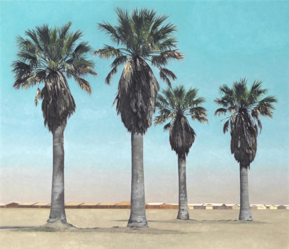 Robert Bechtle (American, 1932-2020) Print: Robert Bechtle (American, 1932-2020) Print. Four Palm Trees, "1969". 21.50 x 17.50 inches. Please be aware that all lots in our auctions are sold "AS IS," in accordance with the Terms & Conditions of