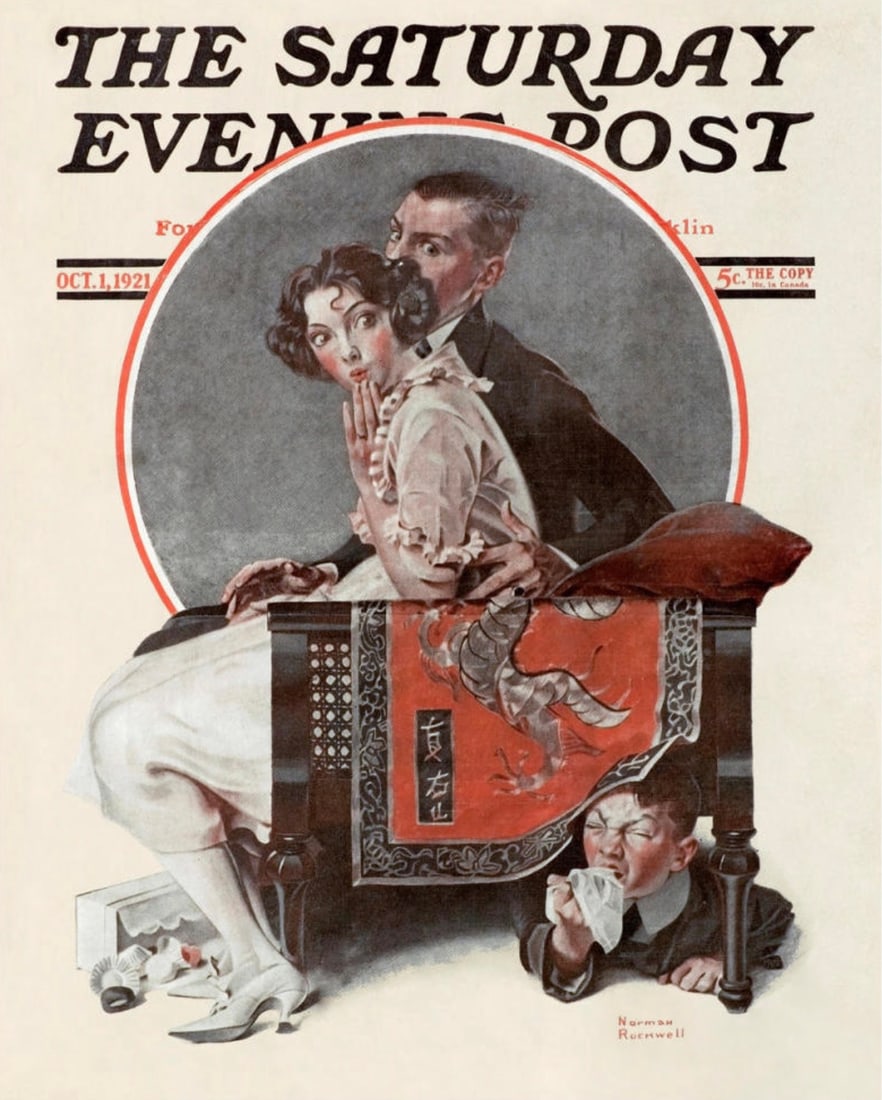 Norman Rockwell (American, 1894-1978) Print: Norman Rockwell (American, 1894-1978) Print. Sneezing Boy, "1921". 17.25 x 20.85 inches. Please be aware that all lots in our auctions are sold "AS IS," in accordance with the Terms & Conditions of th