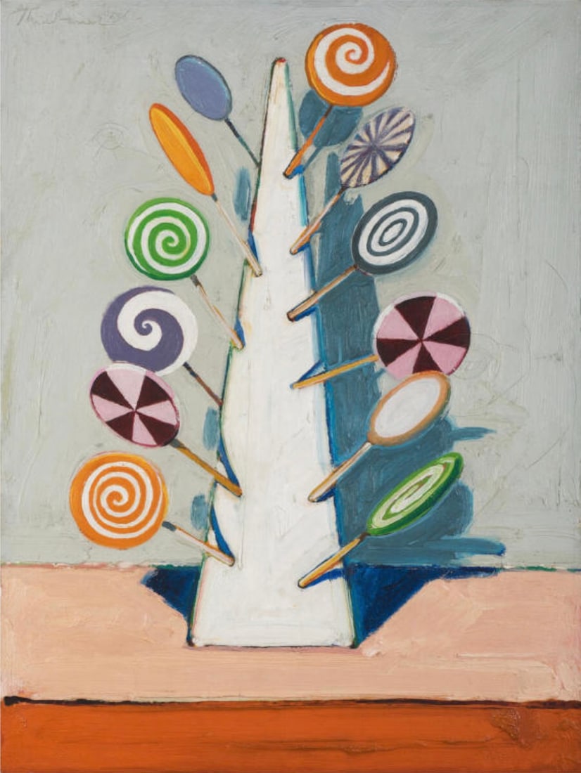 Wayne Thiebaud (American, 1920-2021) Print: Wayne Thiebaud (American, 1920-2021) Print. Sucker Tree, "1962". 21.00 x 28.50 inches. Please be aware that all lots in our auctions are sold "AS IS," in accordance with the Terms & Conditions of the