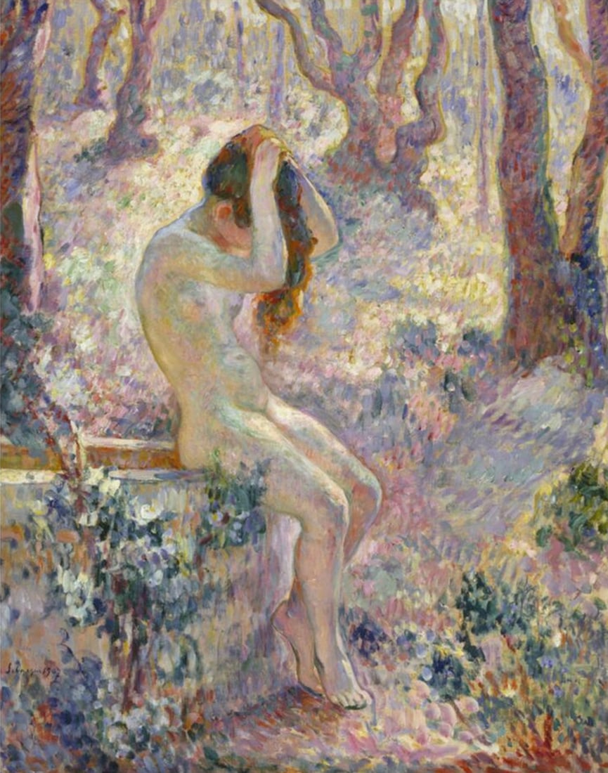 Henri Lebasque (French, 1865-1937) Print: Henri Lebasque (French, 1865-1937) Print. Young Nude Seated on the Edge of a Well, "1907". 29.00 x 36.50 inches. Please be aware that all lots in our auctions are sold "AS IS," in accordance with the
