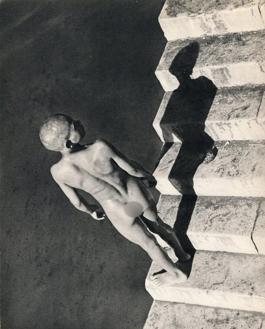 Andre Steiner (French, 1904-1994) Print: Andre Steiner (French, 1904-1994) Print. Male Nude, Steps. Printed in 1935, France. 8.50 x 10.50 inches. Please be aware that all lots in our auctions are sold "AS IS," in accordance with the Terms &