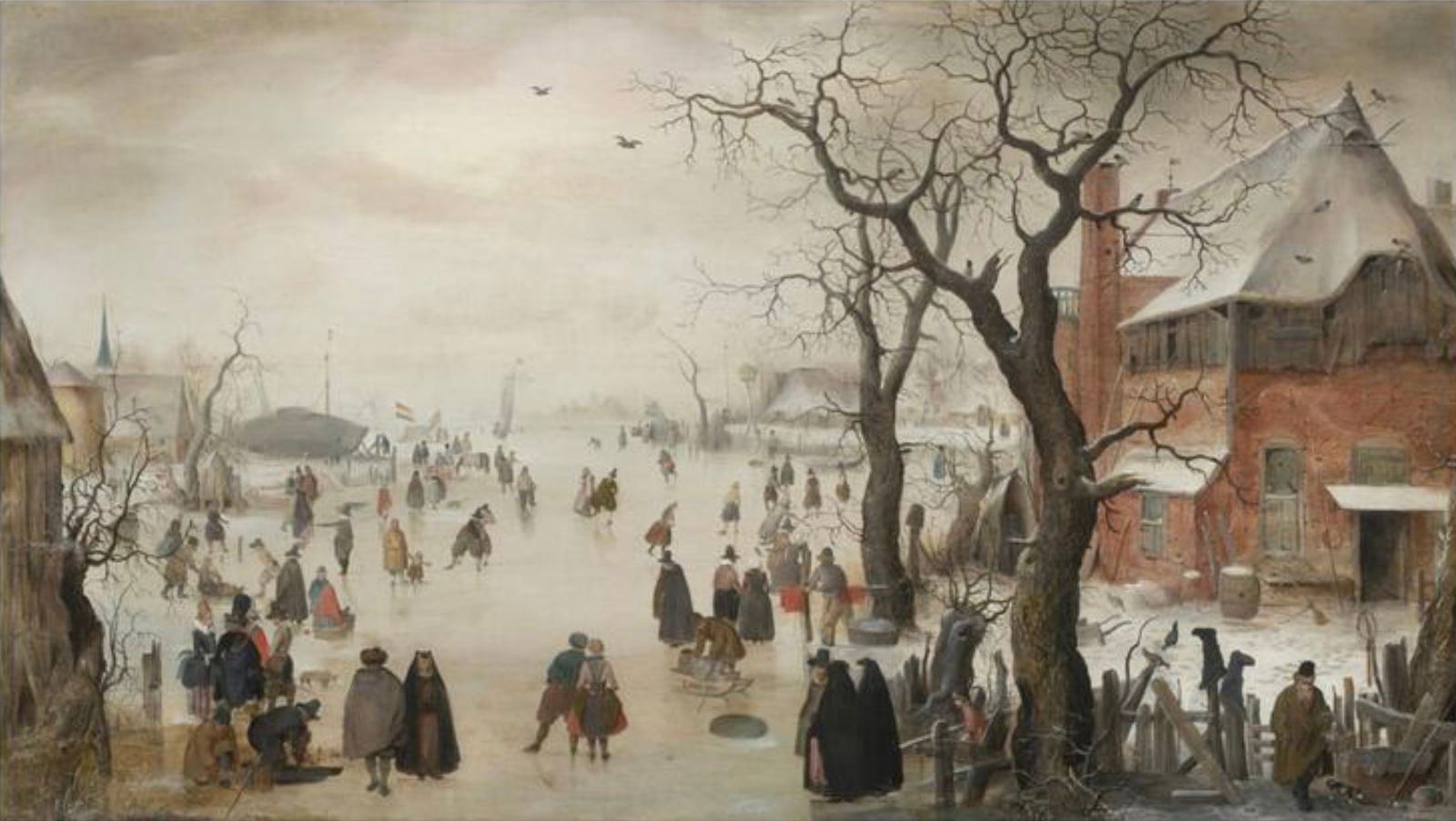 Hendrick Avercamp (Dutch, 1585-1634) Print: Hendrick Avercamp (Dutch, 1585-1634) Print. Winter Landscape near a Village, "1610". 21.00 x 37.25 inches. Please be aware that all lots in our auctions are sold "AS IS," in accordance with the Terms