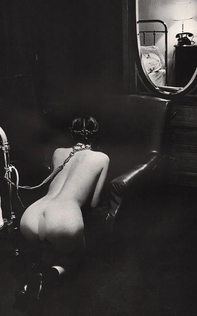 Helmut Newton (German-Australian, 1920-2004) Print: Helmut Newton (German-Australian, 1920-2004) Print. Hotel Room, Paris, France, "1976". Printed in 1979, USA. 9.00 x 14.00 inches. Please be aware that all lots in our auctions are sold "AS IS," in acc