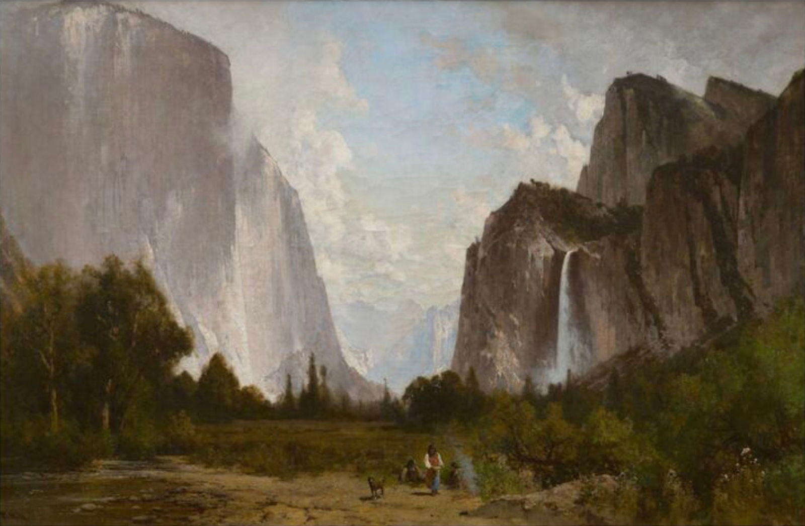 Thomas Hill (American, 1829-1908) Print: Thomas Hill (American, 1829-1908) Print. Bridal Veil Falls and El Capitan, "1800's". 37.00 x 23.50 inches. Please be aware that all lots in our auctions are sold "AS IS," in accordance with the Terms