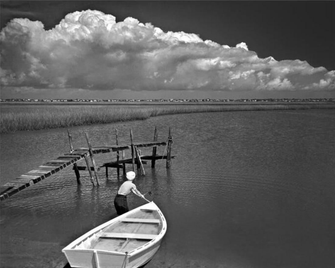 Bayard Wootten (American, 1875-1959) Print: Bayard Wootten (American, 1875-1959) Print. Woman with a boat, Morehead City, North Carolina, "1939". 24.50 x 19.75 inches. Please be aware that all lots in our auctions are sold "AS IS," in