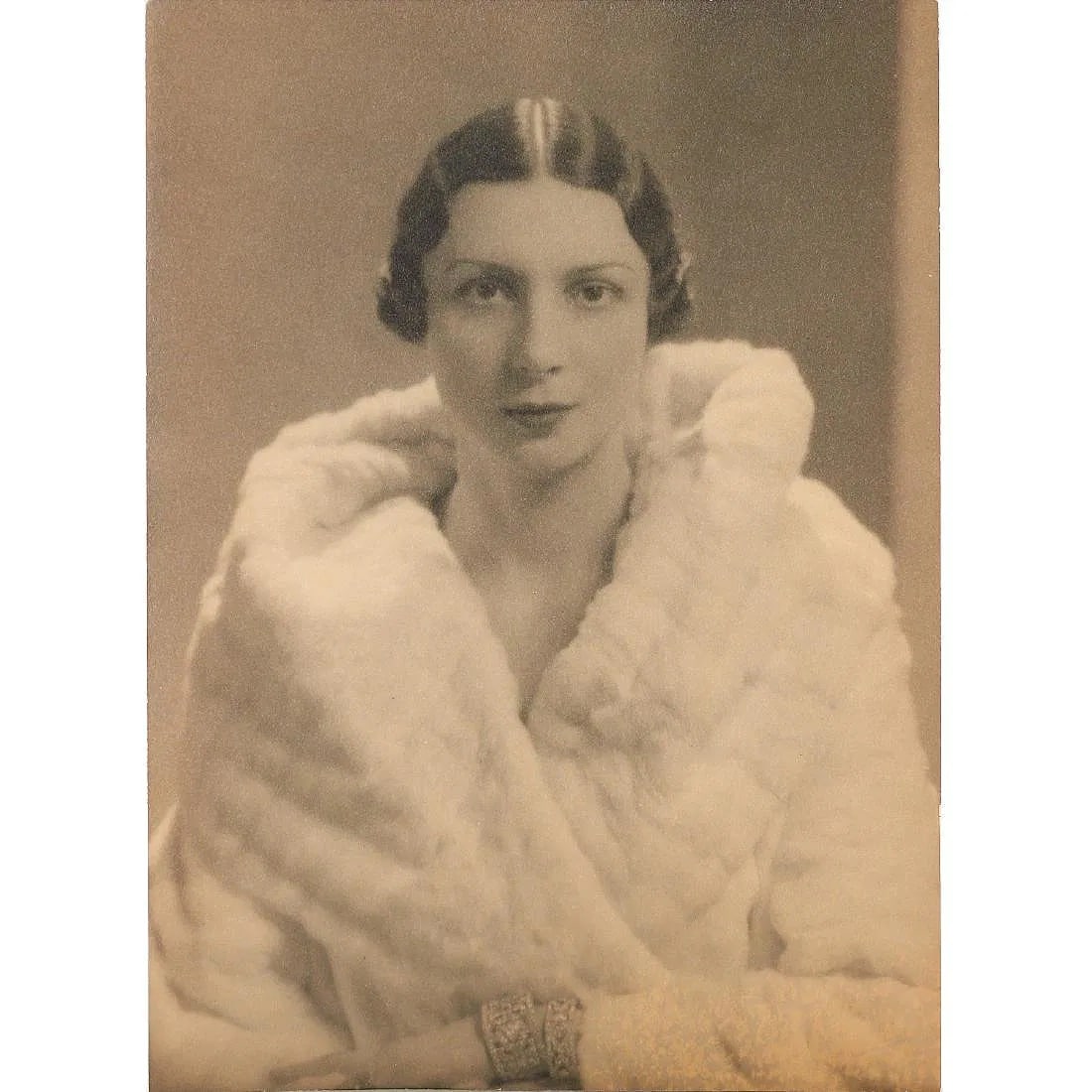 George Hoyningen-Huene (American, 1900-1968) Silver Gelatin: George Hoyningen-Huene (American, 1900-1968). Lillian Fischer. Printed in 1928. 9.00 x 6.45 inches. Conde Nast Stamp on verso. Please be aware that all lots in our auctions are sold "AS IS," in