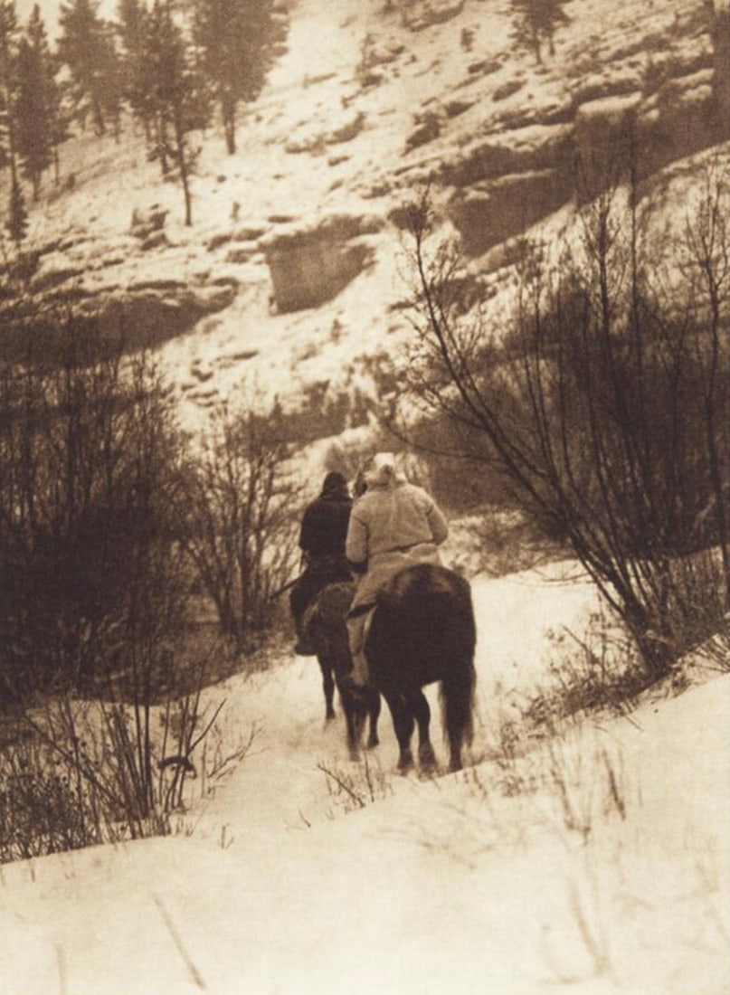 Edward Sheriff Curtis (American, 1868-1952) Print: Edward Sheriff Curtis (American, 1868-1952) Print. Winter Hunters, Apsaroke, "1909". 9.25 x 12.75 inches. Please be aware that all lots in our auctions are sold "AS IS," in accordance with the Terms &