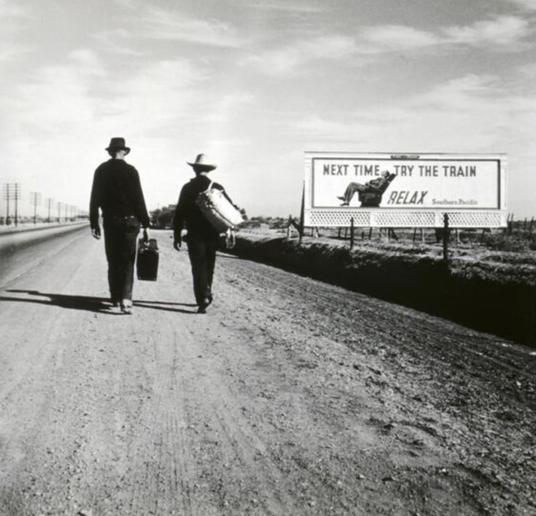 Dorothea Lange (American, 1895-1965) Print: Dorothea Lange (American, 1895-1965) Print. Towards Los Angeles, California, "1937". 14.00 x 14.00 inches. Please be aware that all lots in our auctions are sold "AS IS," in accordance with the Terms
