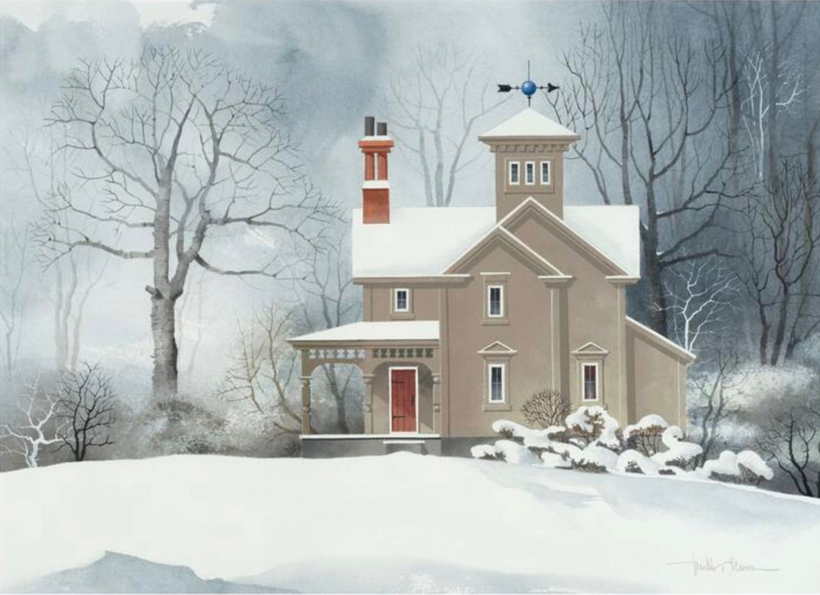 Wilbur Meese (American, 1886-1968) Print: Wilbur Meese (American, 1886-1968) Print. Winter Fantasy, "1970". 25.00 x 18.00 inches. Please be aware that all lots in our auctions are sold "AS IS," in accordance with the Terms & Conditions of