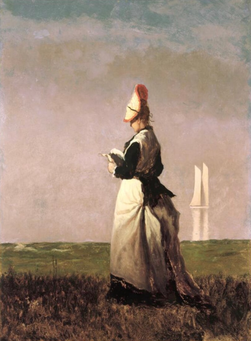 Eastman Johnson (American, 1824-1906) Print: Eastman Johnson (American, 1824-1906) Print. Woman Reading, "1874". 18.50 x 25.00 inches. Please be aware that all lots in our auctions are sold "AS IS," in accordance with the Terms & Conditions of