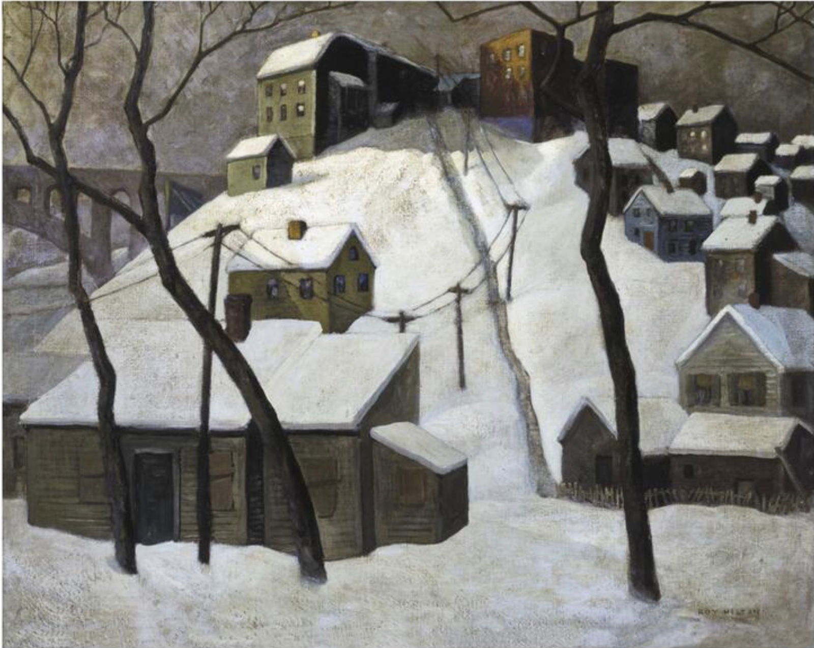 Roy Hilton (British, 1932-2014) Print: Roy Hilton (British, 1932-2014) Print. Winter Day, "1929". 36.00 x 28.50 inches. Please be aware that all lots in our auctions are sold "AS IS," in accordance with the Terms & Conditions of the Auctio