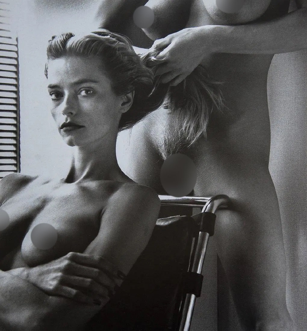 Helmut Newton (German-Australian, 1920-2004) Print: Helmut Newton (German-Australian, 1920-2004) Print. Two Playmates, Hollywood, California. Printed in 1987, Germany. 11.00 x 12.00 inches. Please be aware that all lots in our auctions are sold "AS
