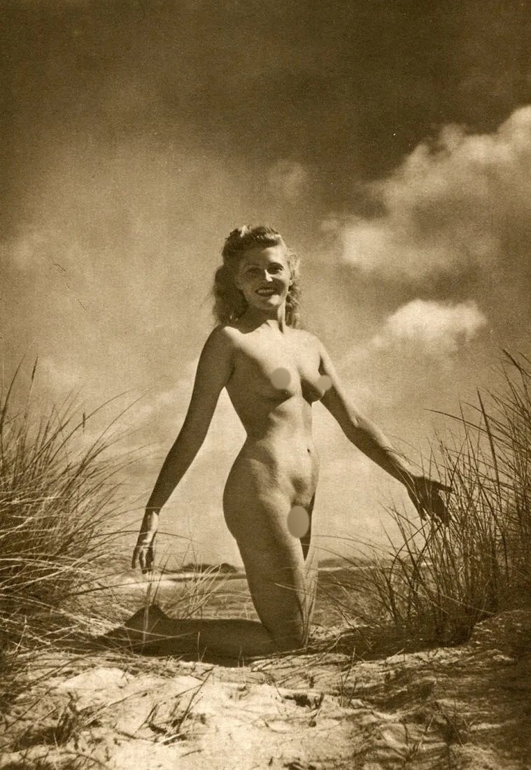 Thiele Studio Print: Thiele Studio Print. Female Nude, Beach, Coast. Printed in 1952, France. Edition of 2000. 7.50 x 10.50 inches. Please be aware that all lots in our auctions are sold "AS IS," in accordance with the
