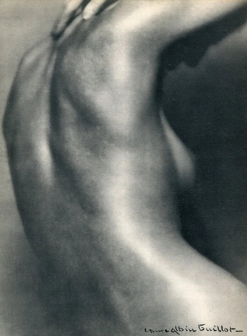 Laure Albin-Guillot (French, 1879-1962) Print: Laure Albin-Guillot (French, 1879-1962) Print. Female Nude Torso. Printed in 1935, France. 8.50 x 11.00 inches. Please be aware that all lots in our auctions are sold "AS IS," in accordance with the