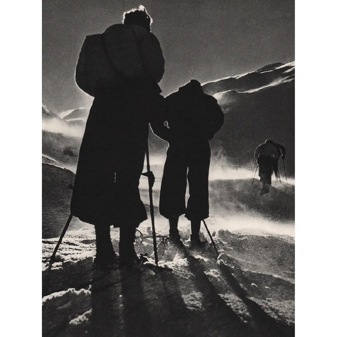 M.K. Machatschek (Austrian) Print: M.K. Machatschek (Austrian) Print. L. Skiers. Printed in 1930's, France. 9.00 x 12.00 inches. Please be aware that all lots in our auctions are sold "AS IS," in accordance with the Terms & Conditions