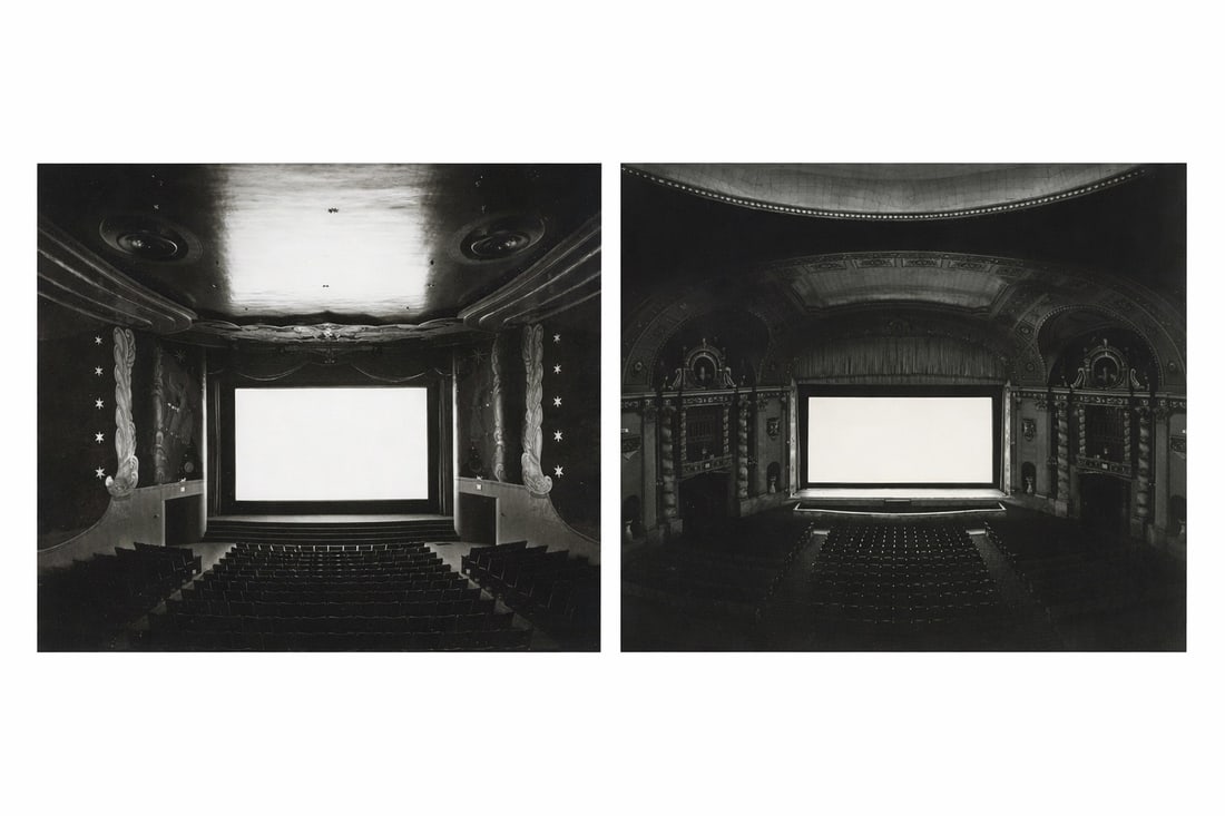 Pair of Hiroshi Sugimoto (Japanese, b. 1948) Prints: Pair of Hiroshi Sugimoto (Japanese, b. 1948) Prints. Orinda Theater, Orinda, "1992". Printed in 2016, Italy. 8.45 x 6.60 inches. U.A. Walker, New York, "1978". Printed in 1995, USA. 7.50 x 5.80