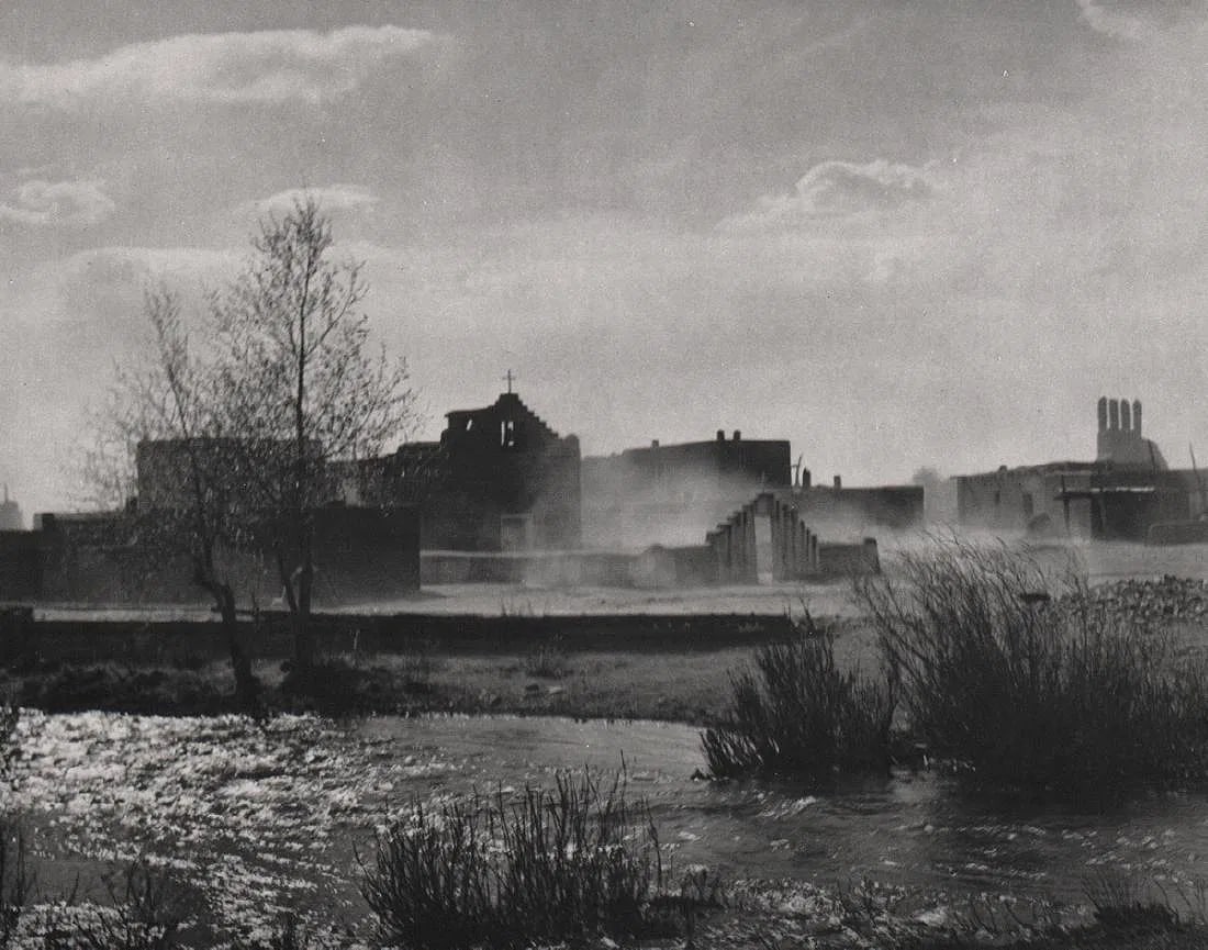 Ansel Adams (American, 1902-1984) Print: Ansel Adams (American, 1902-1984) Print. Dust Storm - Taos, New Mexico. Printed in 1963. 8.50 x 6.50 inches. Please be aware that all lots in our auctions are sold "AS IS," in accordance with the