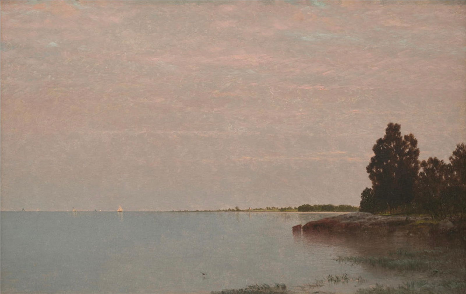 John Frederick Kensett (American, 1816-1872) Print: John Frederick Kensett (American, 1816-1872) Print. Long Neck Point from Contentment Island, CA, "1870". 21.00 x 13.50 inches. Please be aware that all lots in our auctions are sold "AS IS," in