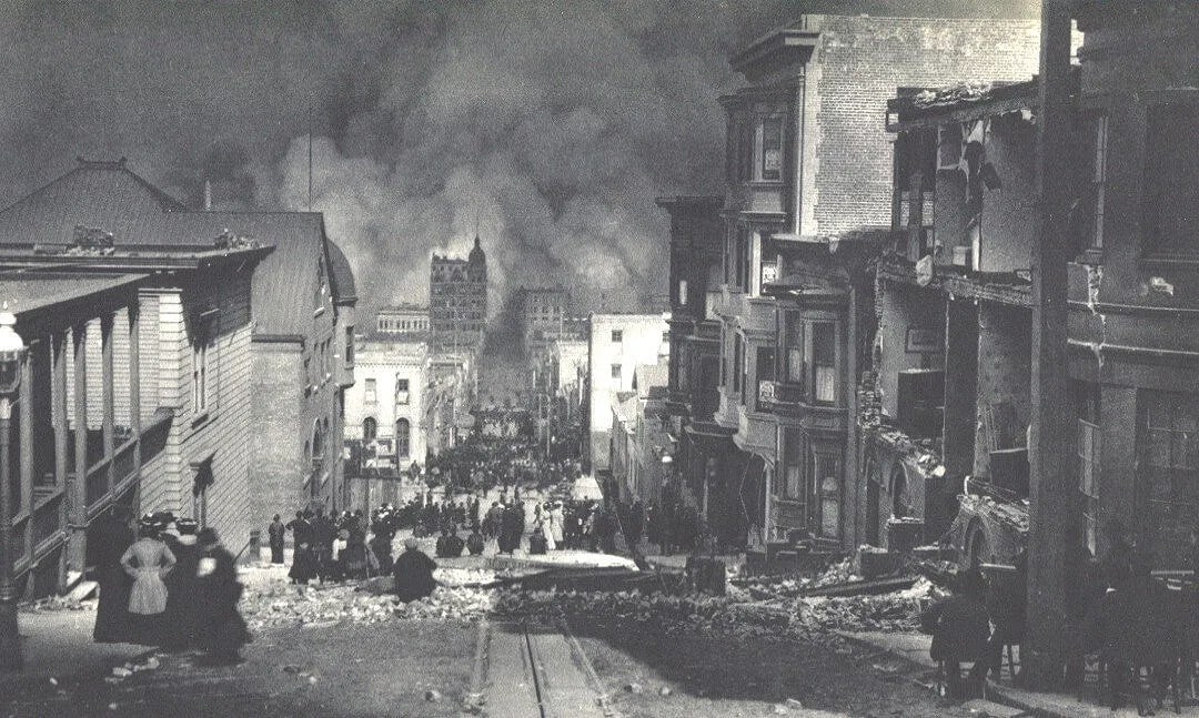 Arnold Genthe (German-American,1869 -1942 ) Print: Arnold Genthe (German-American,1869 -1942 ) Print. San Francisco, 9am 4/18/1906. Printed in 1936. 11.50 x 6.50 inches. Please be aware that all lots in our auctions are sold "AS IS," in accordance