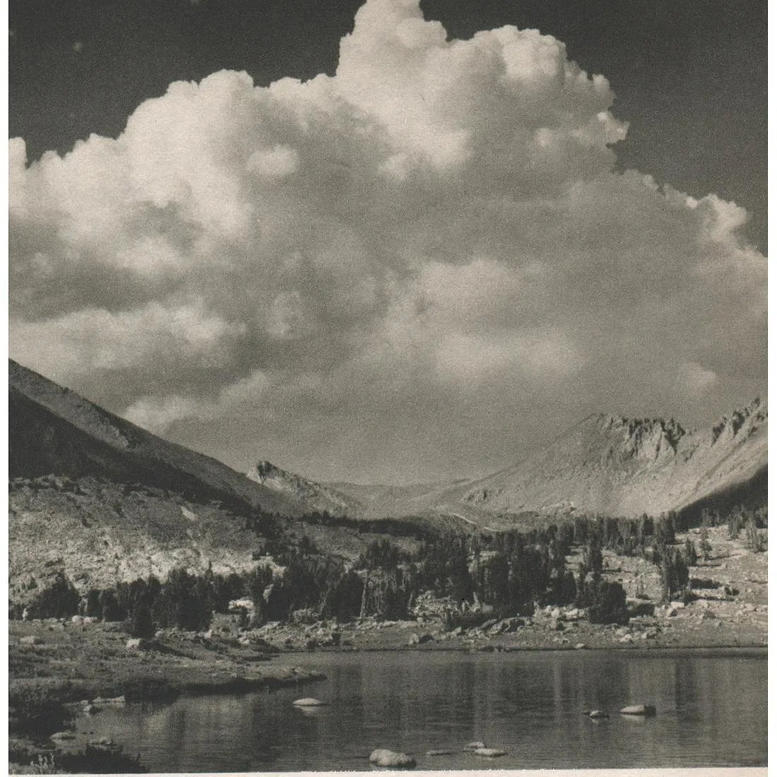 Josef Muench (Bavaria, 1904-1998) Print: Josef Muench (Bavaria, 1904-1998) Print. Thunder over the Crest. Printed in 1940's. 4.00 x 5.00 inches. Please be aware that all lots in our auctions are sold "AS IS," in accordance with the Terms & C