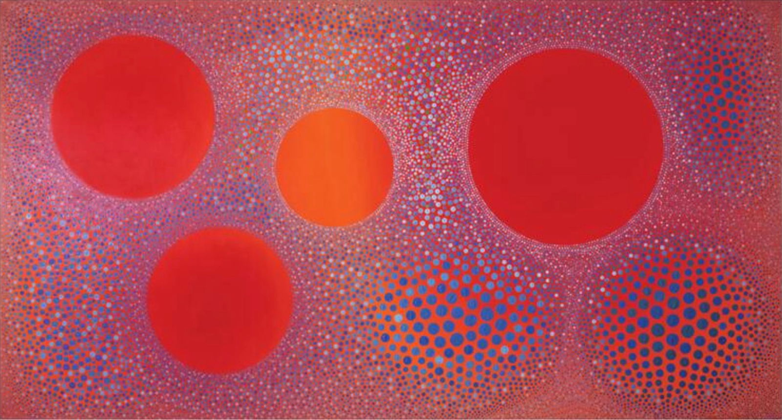 Vance Kirkland (American, 1904-1981) Print: Vance Kirkland (American, 1904-1981) Print. Four Suns in Space, "1971". 56.50 x 30.50 inches. Please be aware that all lots in our auctions are sold "AS IS," in accordance with the Terms & Conditions