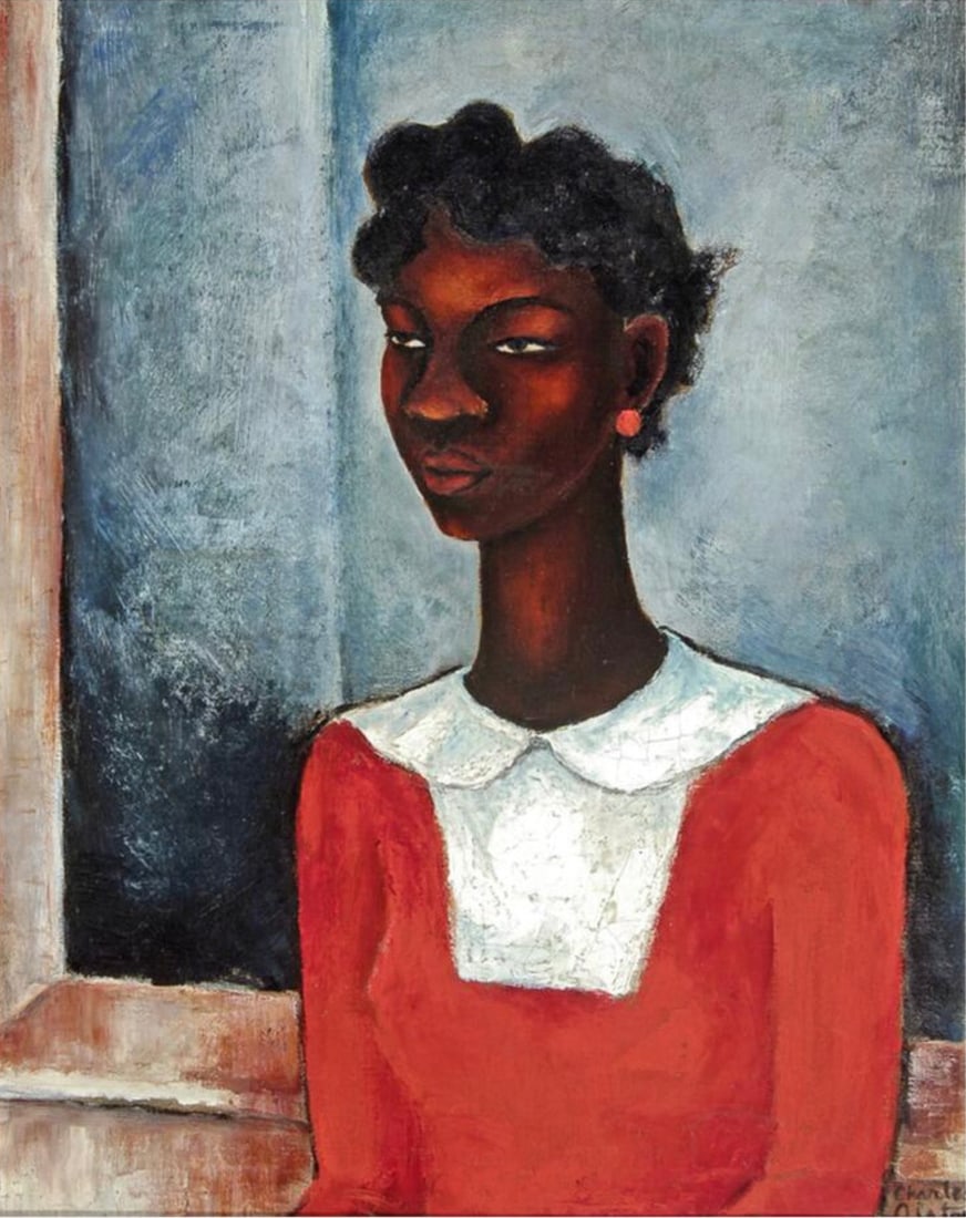 Charles Alston (American, 1907-1977) Print: Charles Alston (American, 1907-1977) Print. Girl in a Red Dress, "1934". 29.25 x 36.50 inches. Please be aware that all lots in our auctions are sold "AS IS," in accordance with the Terms &